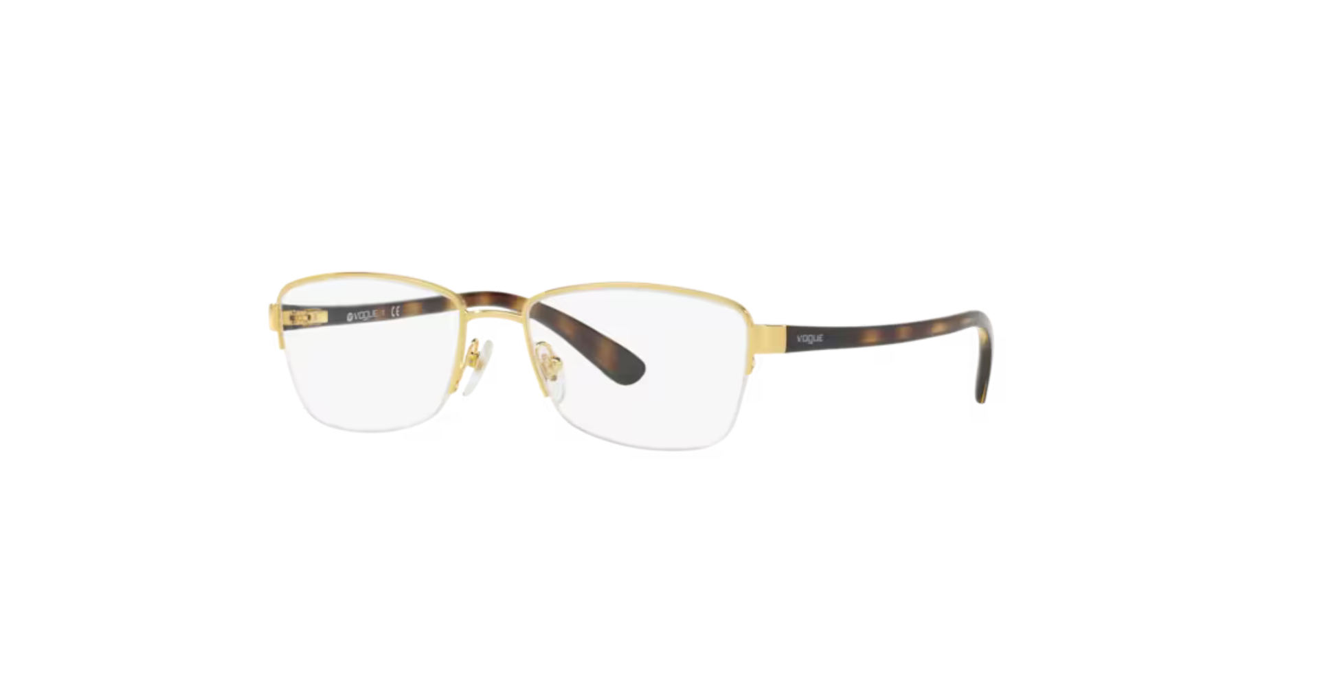 Vogue Eyewear VO4037I Semi-Rimless Eyeglasses – Polished Gold
