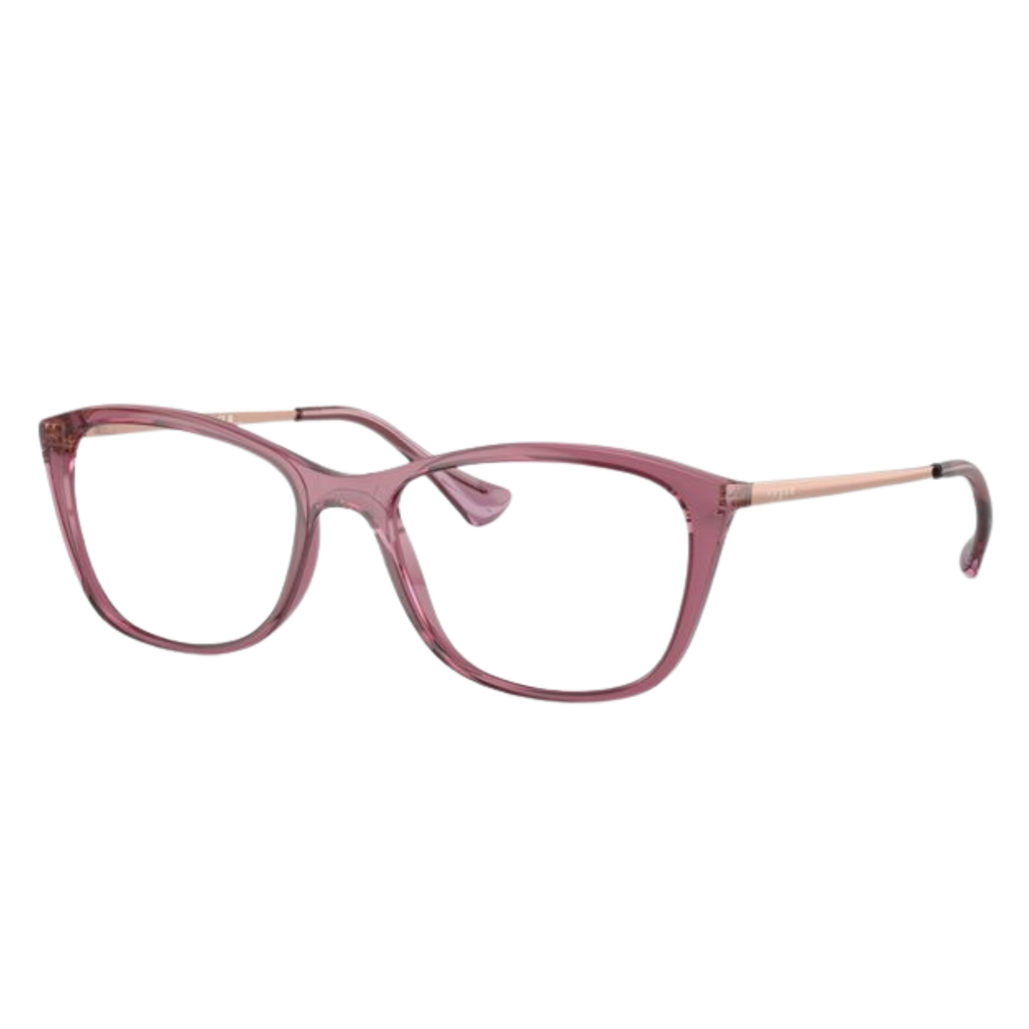 Vogue VO5204I (FNC-2761) | Transparent Purple Butterfly Eyeglasses with Rose Gold Temples