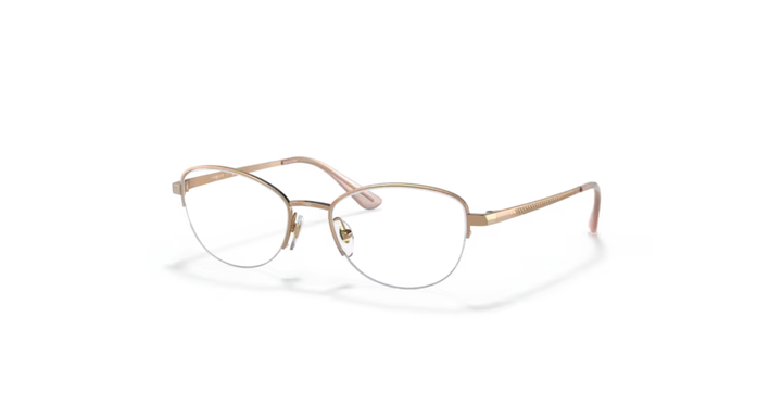 Vogue Eyewear Rose Gold Soft Square Half-Rim Glasses