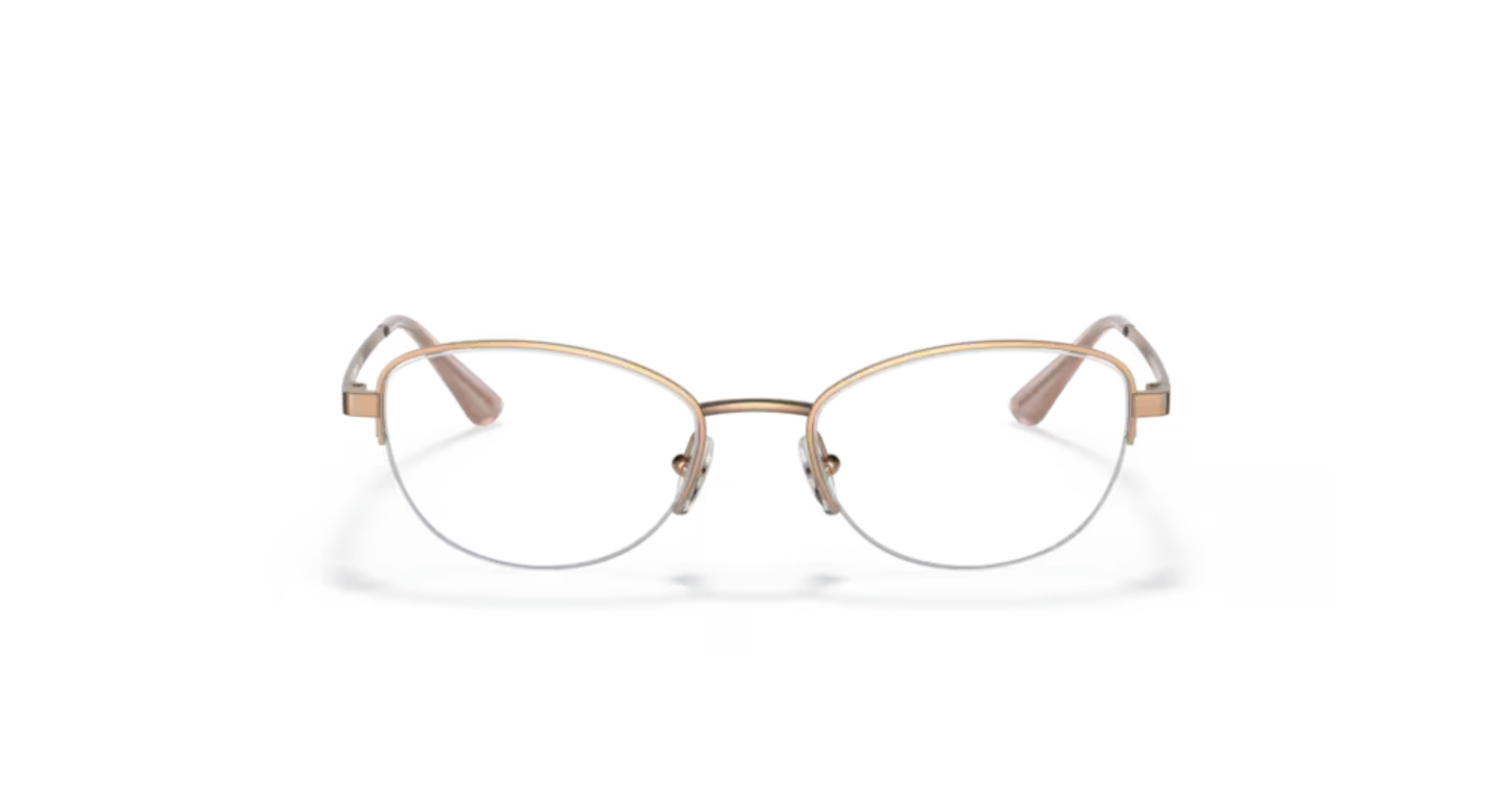 Vogue Eyewear Rose Gold Soft Square Half-Rim Glasses