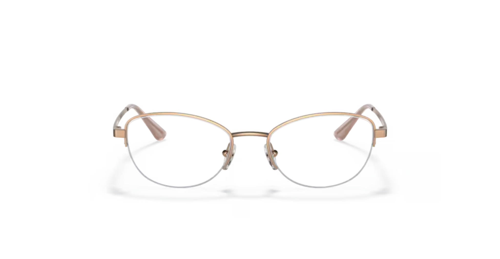 Vogue Eyewear Rose Gold Soft Square Half-Rim Glasses