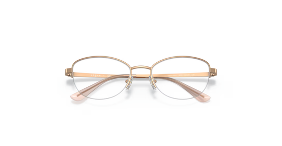 Vogue Eyewear Rose Gold Soft Square Half-Rim Glasses