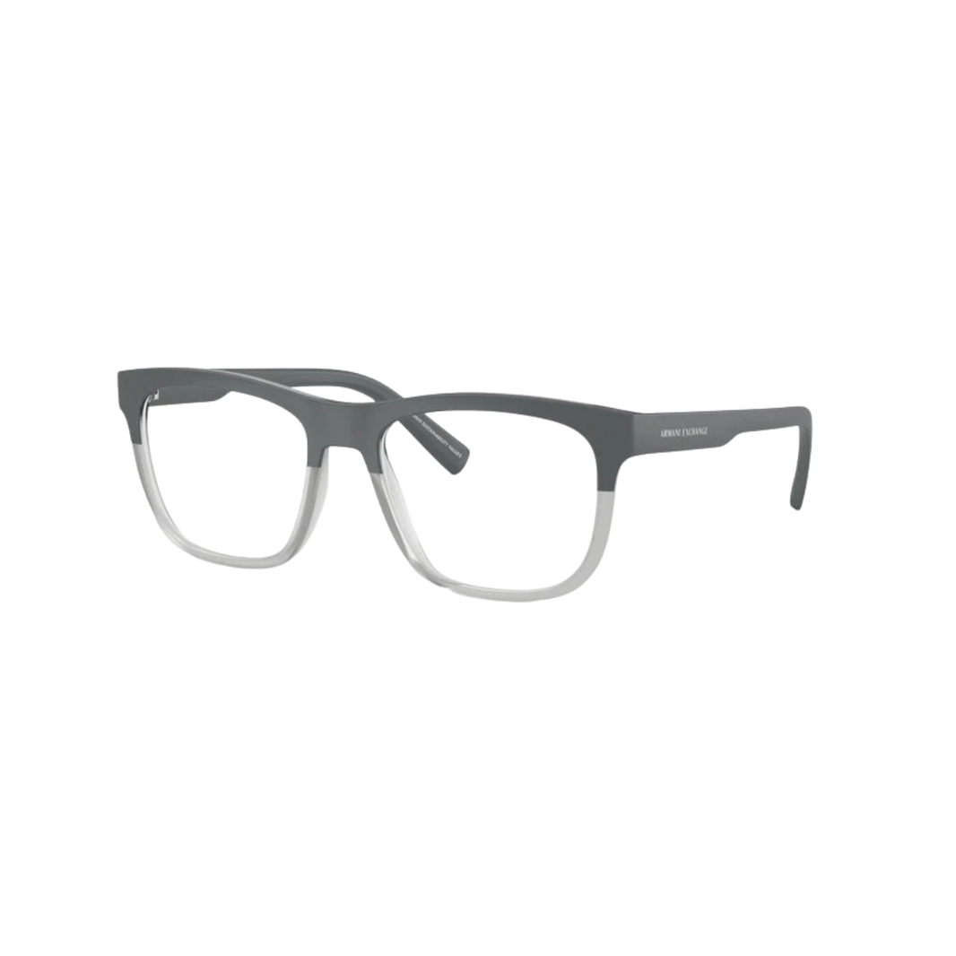 Armani Exchange AX3050 8031 Matte Grey Crystal Rectangular Eyeglasses