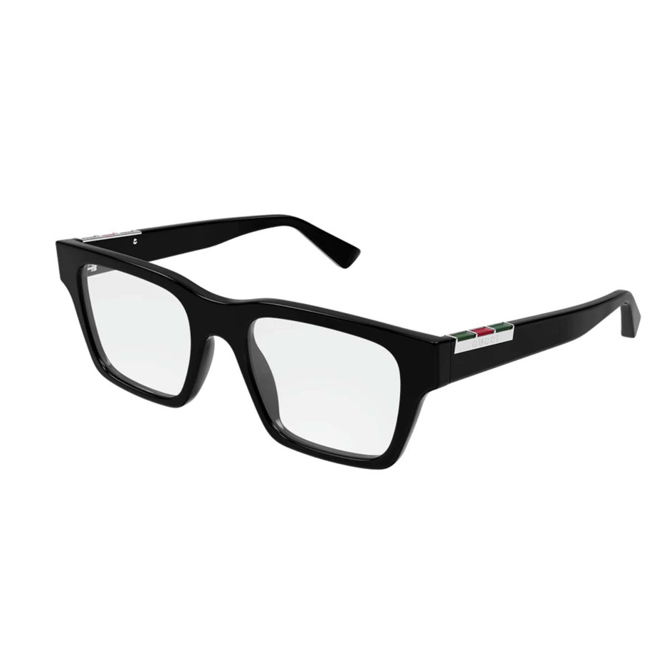 Black eyeglasses on a white background