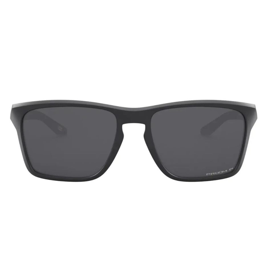 Matte black square sunglasses with dark gray lenses, featuring a thick brow bar and a small 'Muzzin' logo printed on the lower right corner of the lens.
