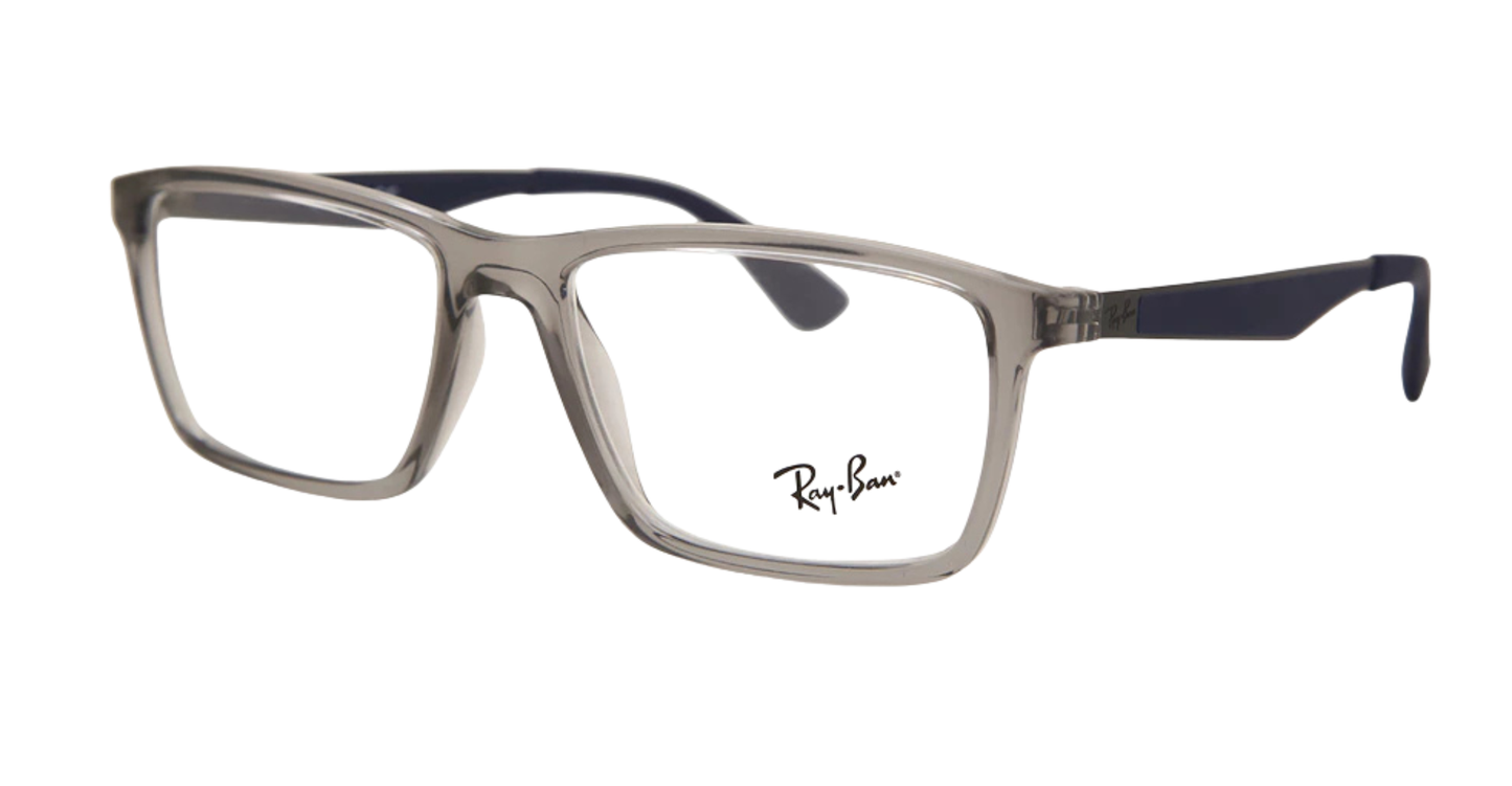Ray-Ban Transparent Grey Rectangular Eyeglasses