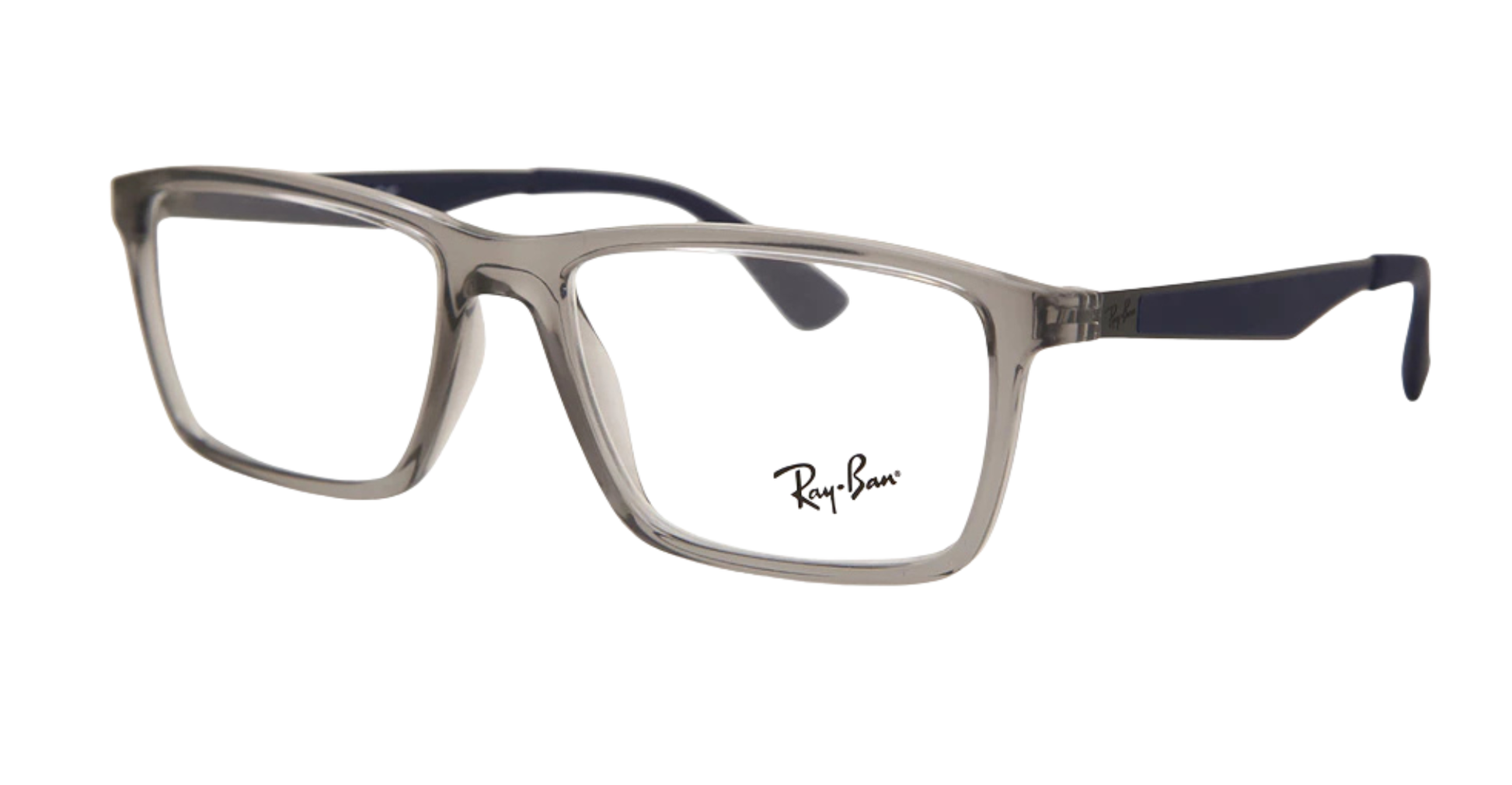 Ray-Ban Transparent Grey Rectangular Eyeglasses