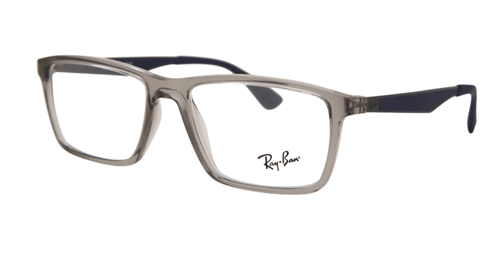 Ray-Ban Transparent Grey Rectangular Eyeglasses
