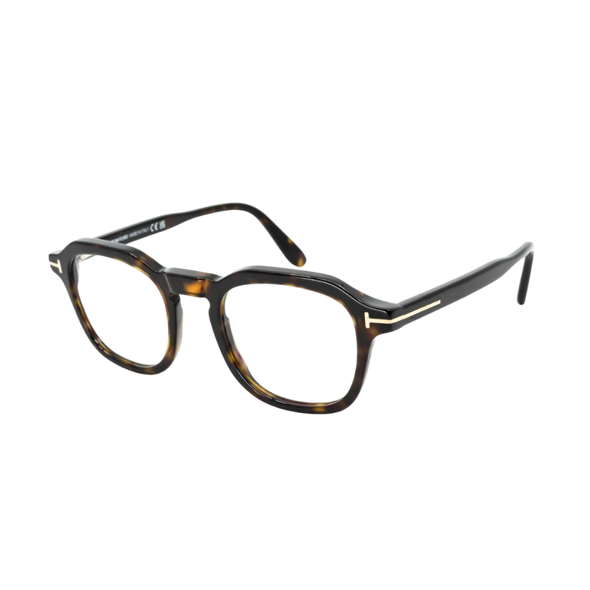 Tom Ford TF 5836-B Eyeglasses | Geometric Havana Frames