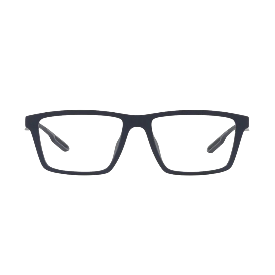 Black eyeglasses on a white background