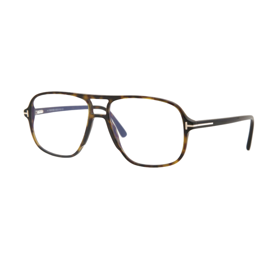 Tom Ford TF 5737-B Eyeglasses | Havana Double-Bridge Frames