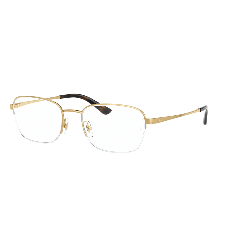Gold-framed eyeglasses on a white background