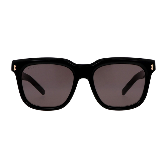 Black sunglasses with dark lenses on a white background