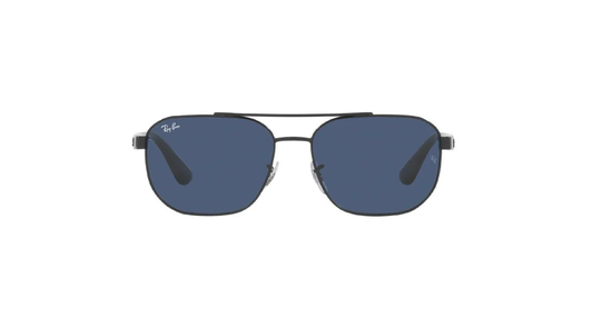 Ray-Ban Sunglasses – Black Metal with Dark Blue Lenses