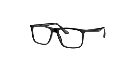 Ray-Ban Eyeglasses – Polished Black Square Acetate Frames