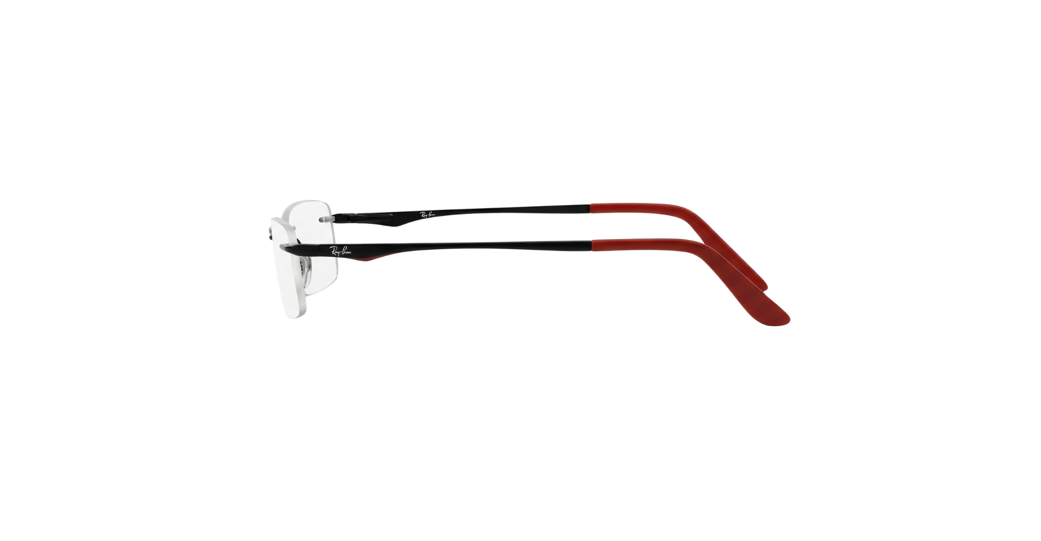 RayBan – Black & Red Rimless Frames