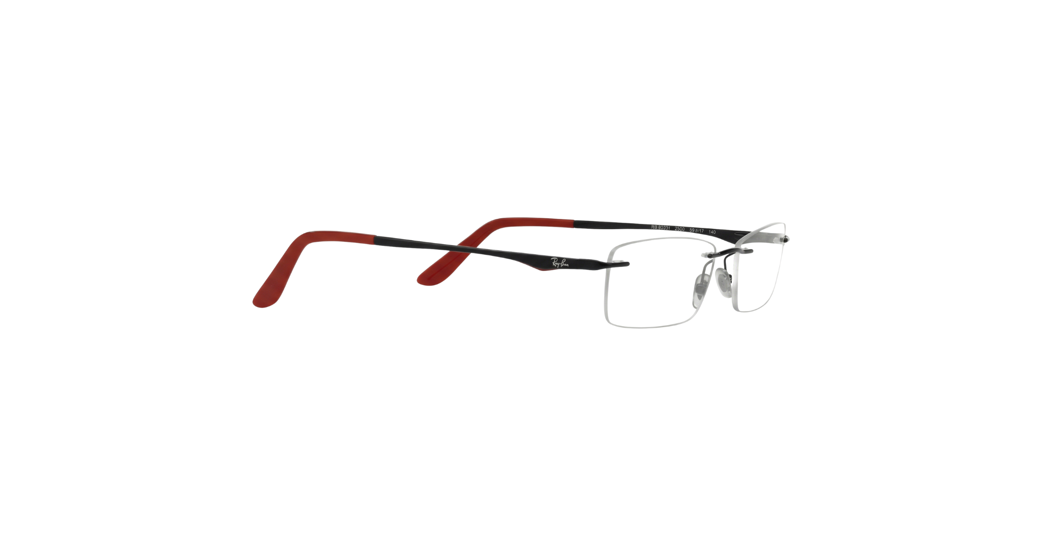 RayBan – Black & Red Rimless Frames