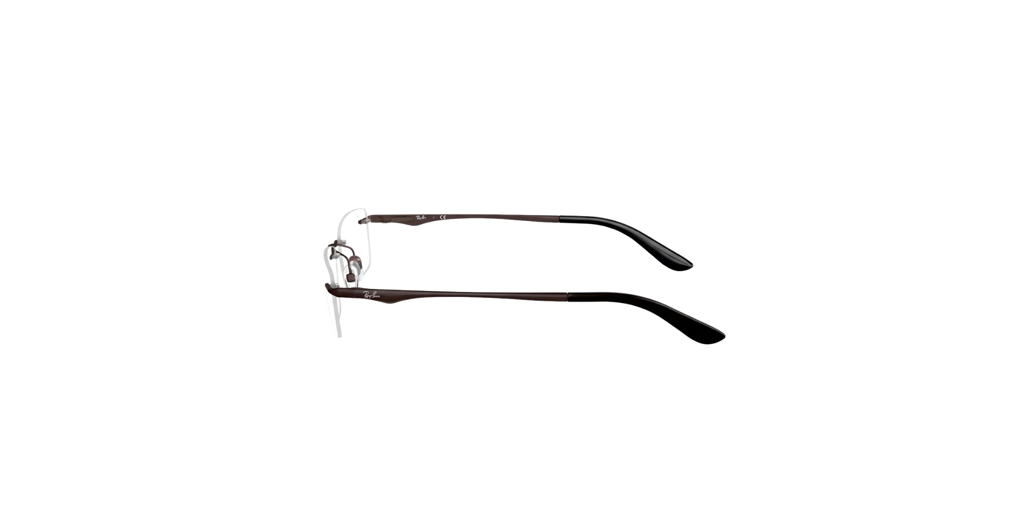 Ray-Ban – Matte Brown Rimless Frames