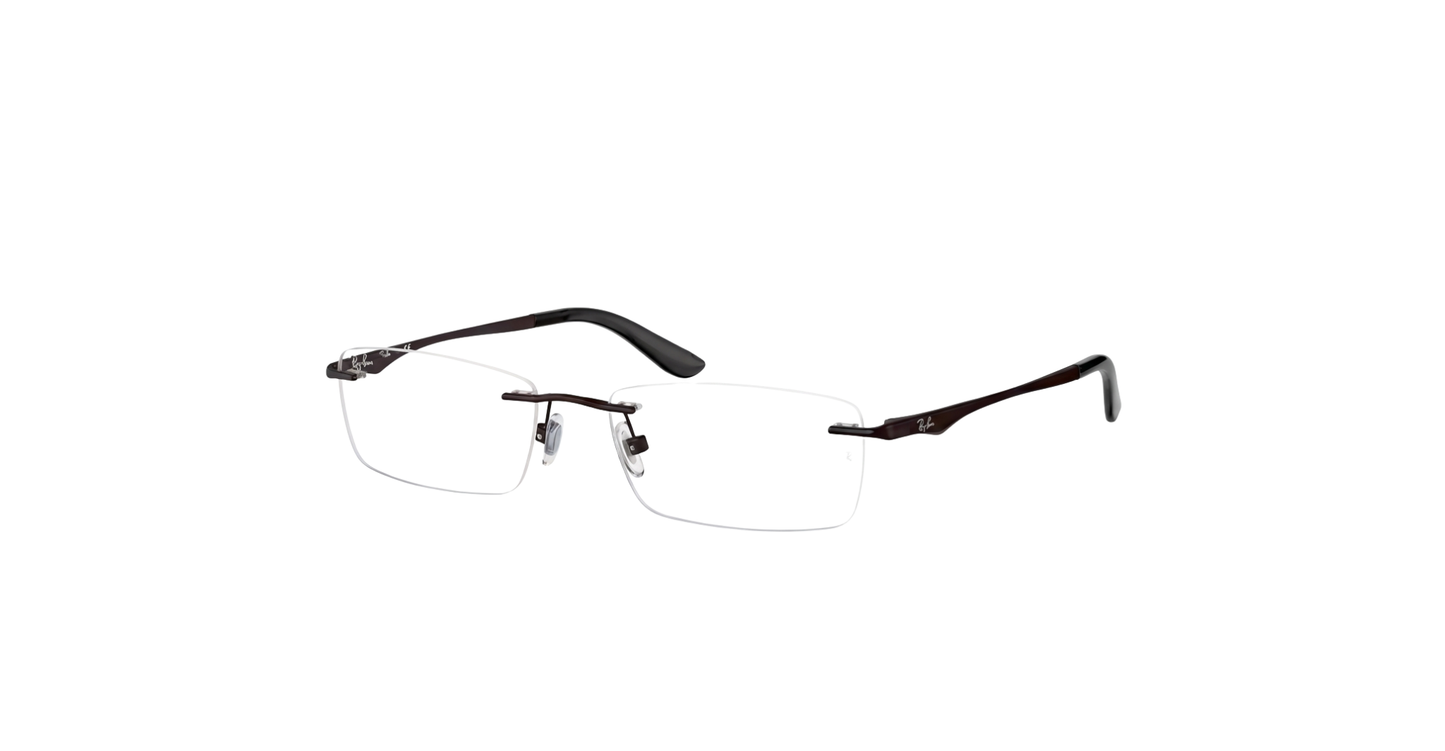Ray-Ban – Matte Brown Rimless Frames