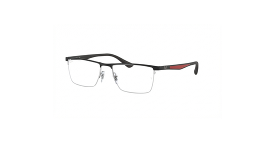 Ray-Ban Matte Black & Silver Semi-Rimless Eyeglasses