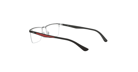Ray-Ban Matte Black & Silver Semi-Rimless Eyeglasses