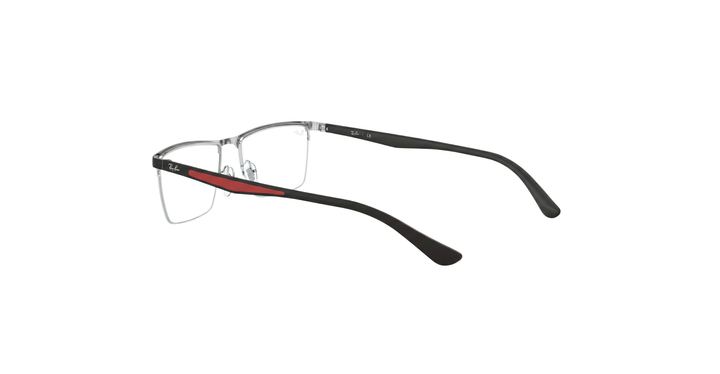 Ray-Ban Matte Black & Silver Semi-Rimless Eyeglasses