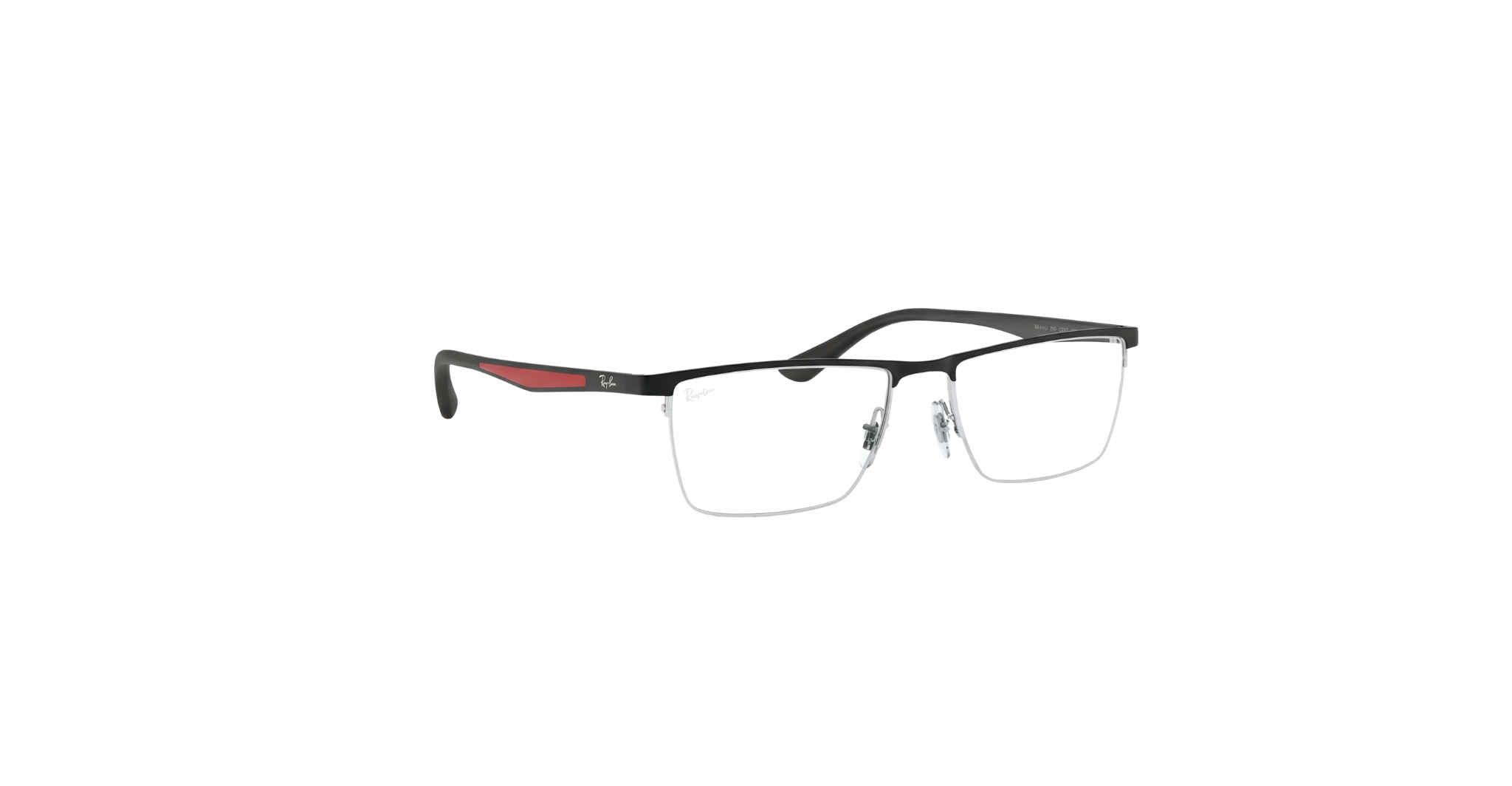Ray-Ban Matte Black & Silver Semi-Rimless Eyeglasses