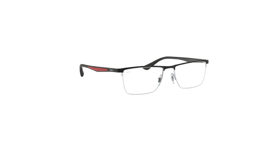 Ray-Ban Matte Black & Silver Semi-Rimless Eyeglasses