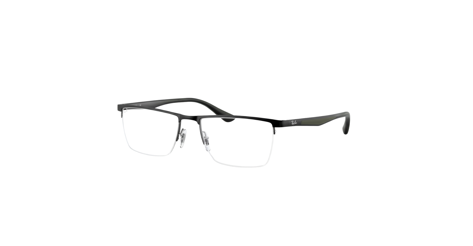 Ray-Ban Matte Black Semi-Rimless Eyeglasses