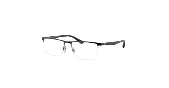 Ray-Ban Matte Black Semi-Rimless Eyeglasses