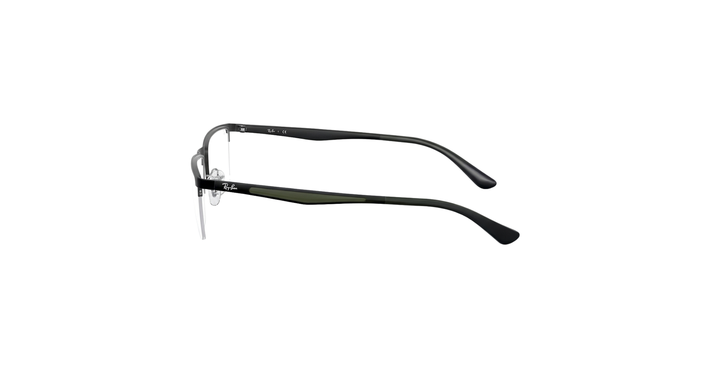 Ray-Ban Matte Black Semi-Rimless Eyeglasses