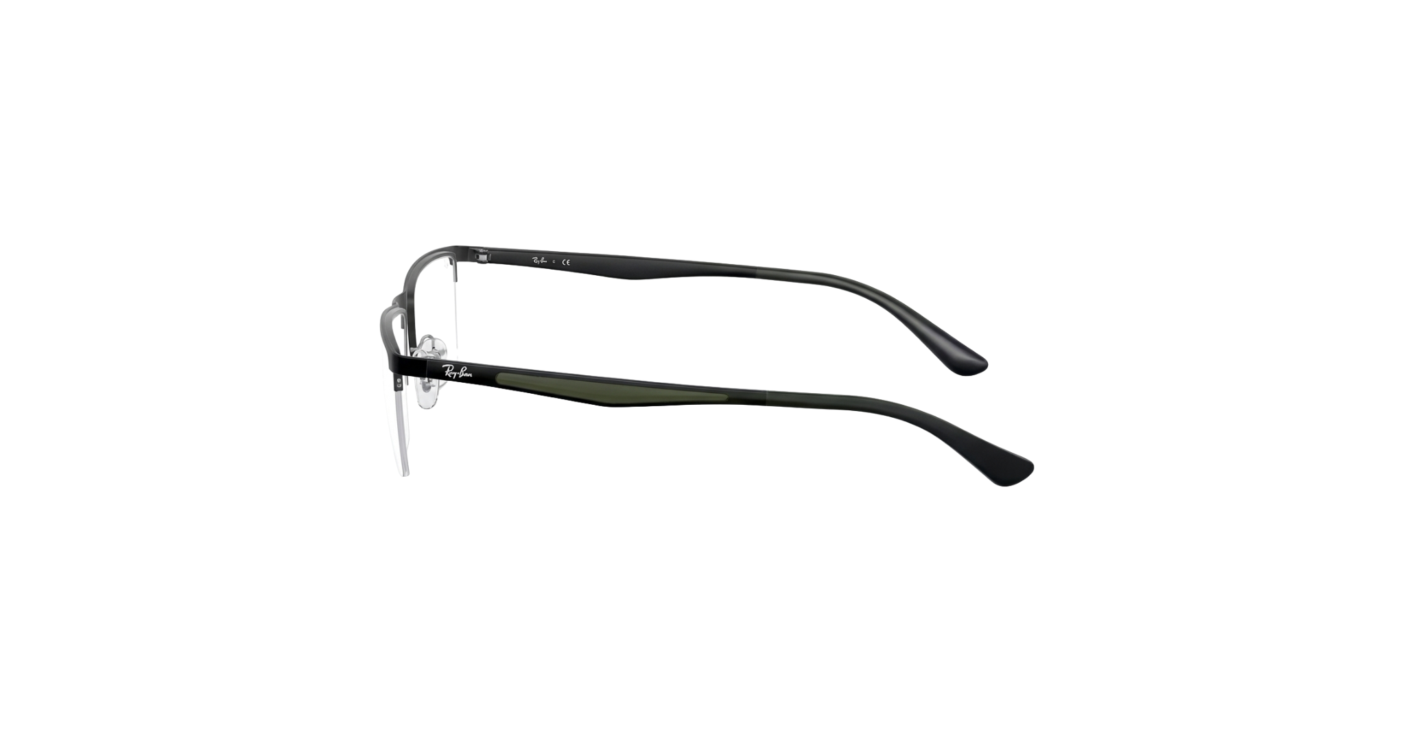 Ray-Ban Matte Black Semi-Rimless Eyeglasses
