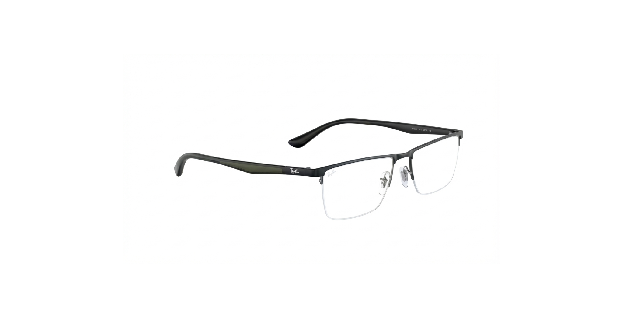 Ray-Ban Matte Black Semi-Rimless Eyeglasses