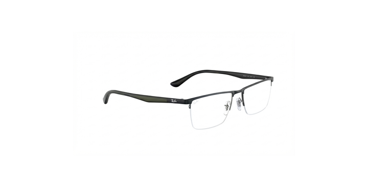 Ray-Ban Matte Black Semi-Rimless Eyeglasses
