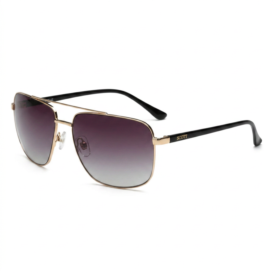 Scott SC-2931 Thomas Rectangular Metal Full-Rim Sunglasses