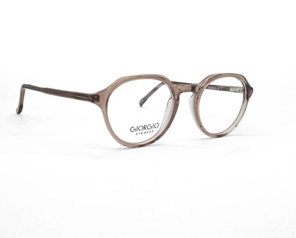 GIORGIO M-1856 TRANSPARENT BROWN ROUND UNISEX SPECTACLE FRAME