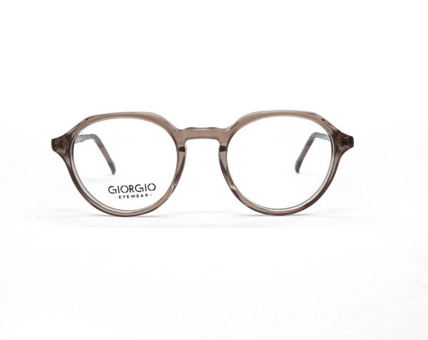 GIORGIO M-1856 TRANSPARENT BROWN ROUND UNISEX SPECTACLE FRAME