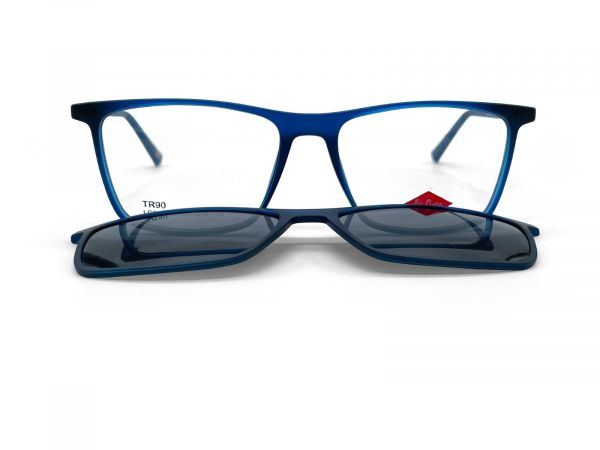 LC-8115NTA BLUE CLIP ON RECTANGLE SPECTACLE FRAME FOR MEN