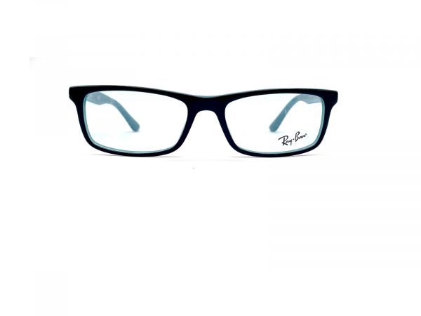 RAYBAN RB-5337I BLACK AND BLUE RECTANGLE SPECTACLE FRAME FOR MEN